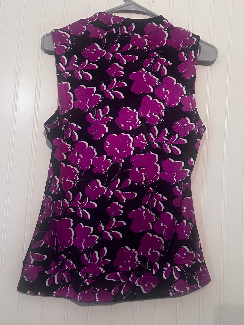 Alfani Purple Fitted Blouse with Elegant Draped Neckline - Picture 4 of 5